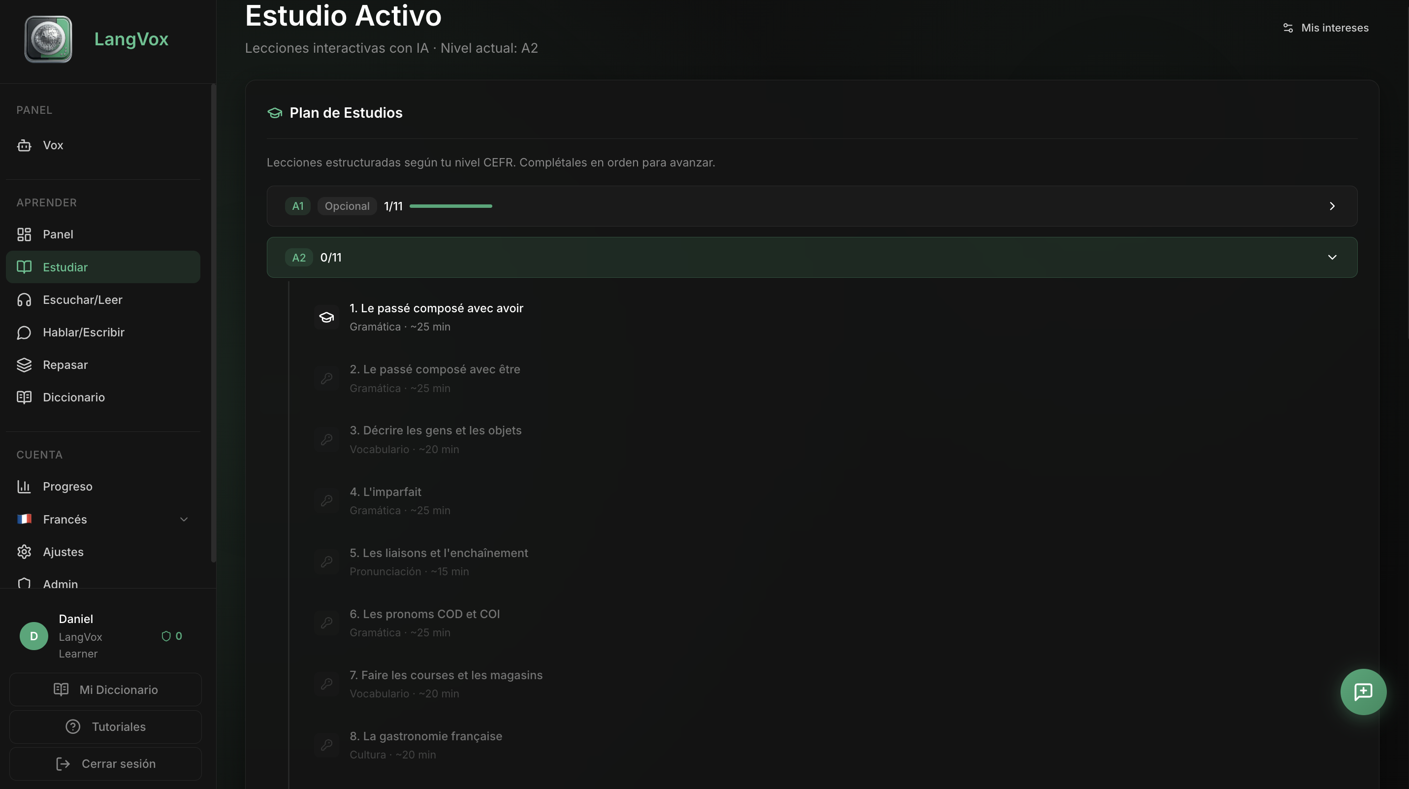 LangVox Dashboard 1