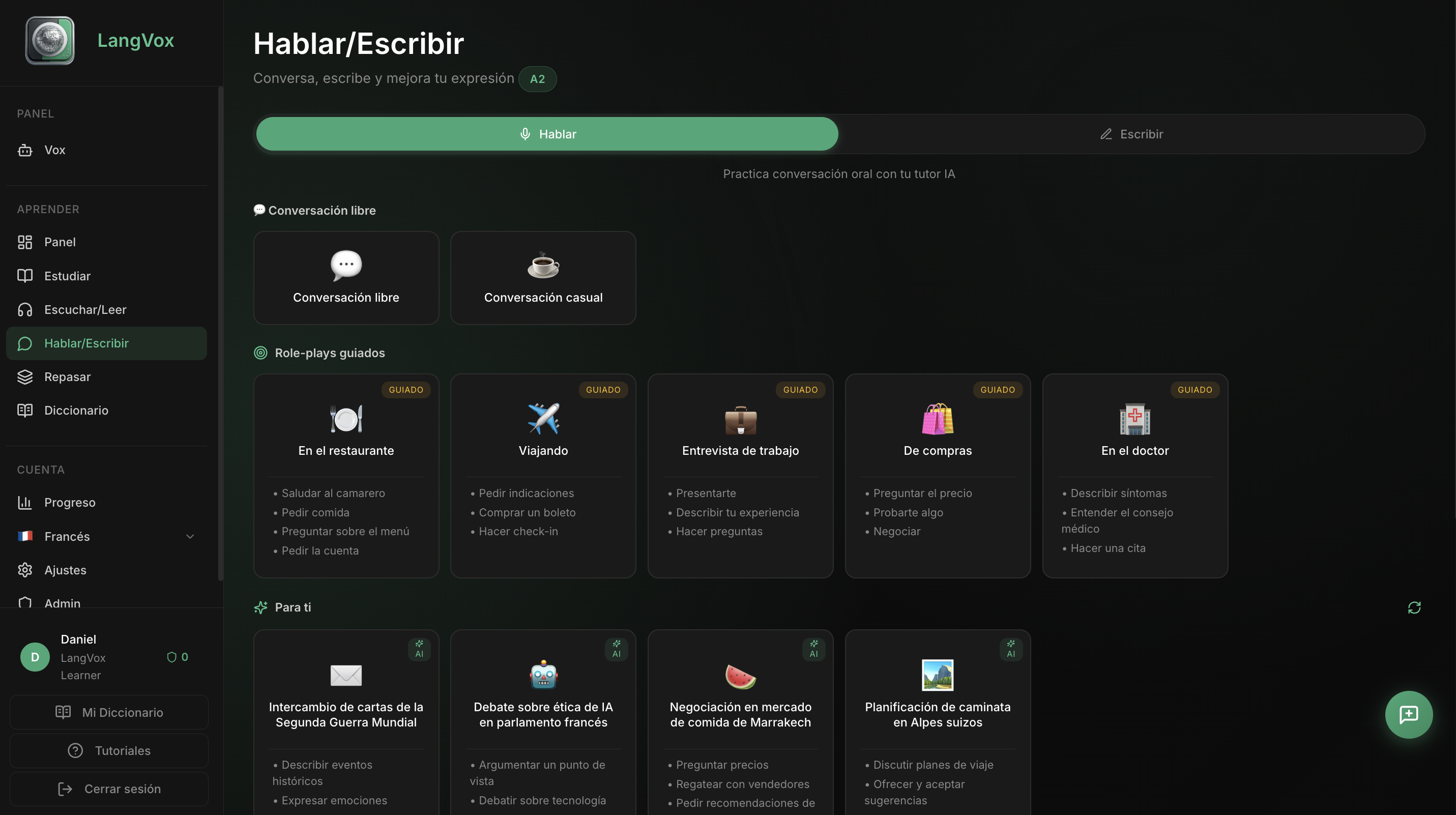 LangVox Dashboard 2