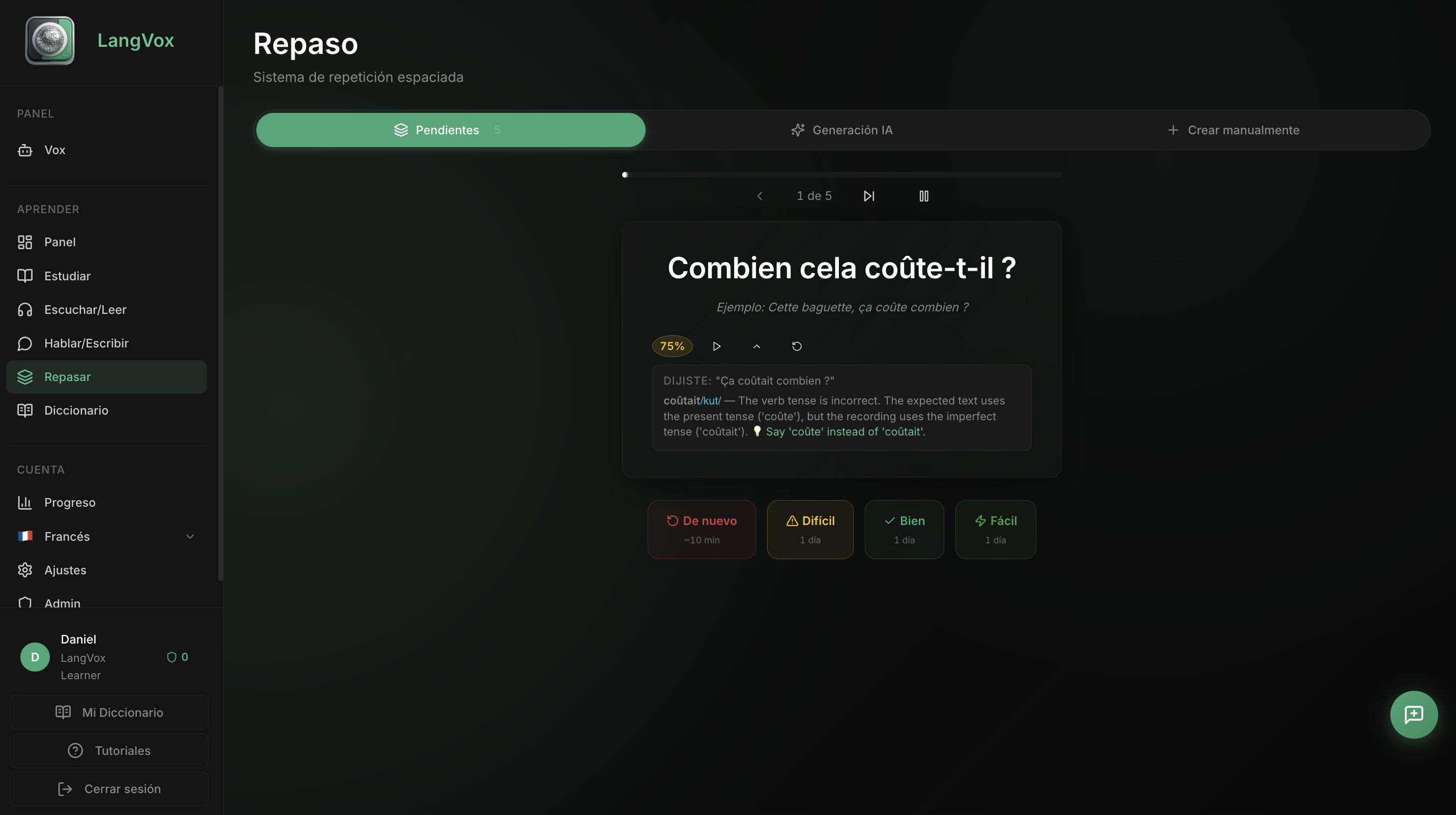 LangVox Dashboard 4